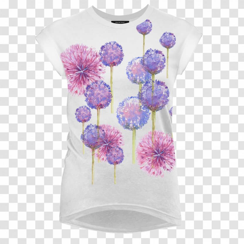 T-shirt Lilac Flower Violet Color - T Shirt - Floating Dandelions Transparent PNG