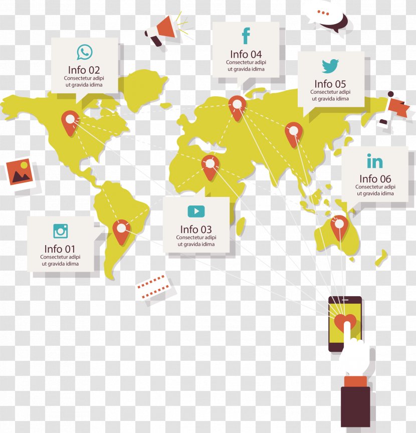 Graphic Design Communicatiemiddel - Text - Mobile World Map Information Transparent PNG