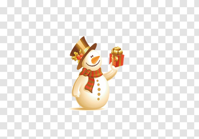 Santa Claus Christmas Card Greeting Wish - Snowman Holding A Gift Transparent PNG