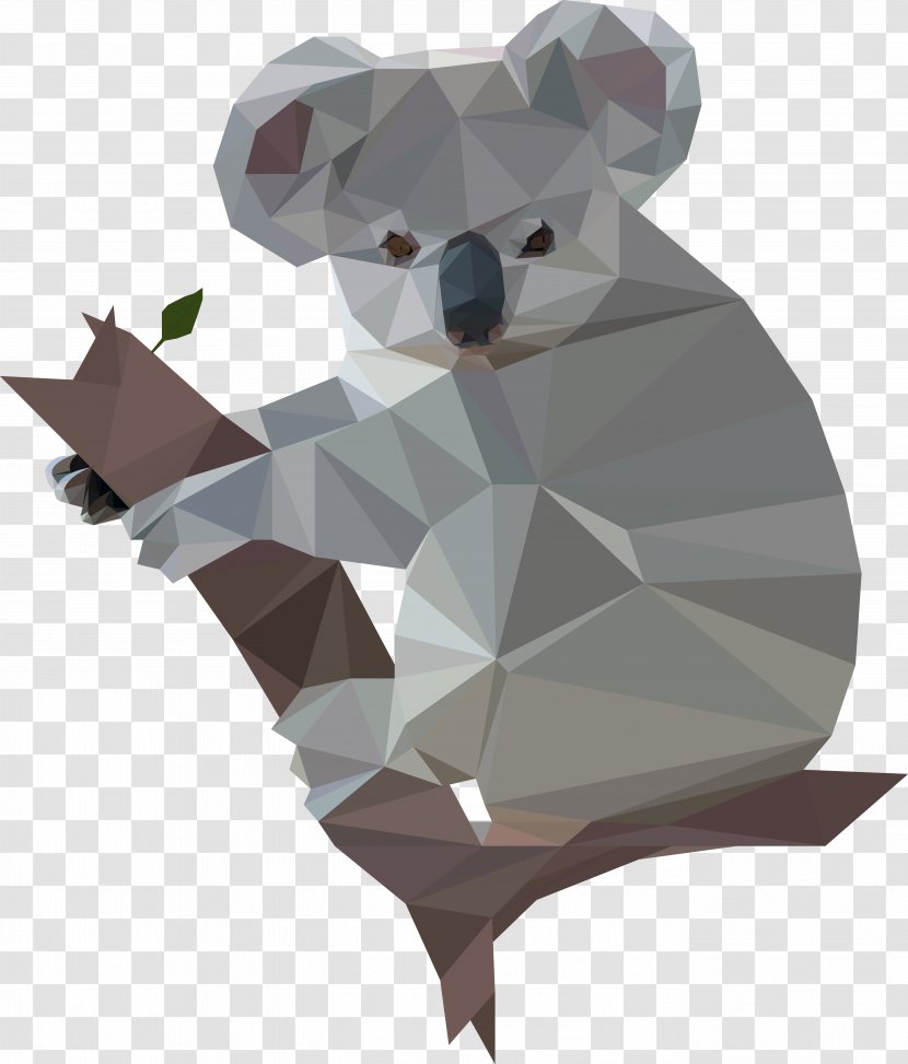 Koala Polygon Marsupial Animal Art Transparent PNG