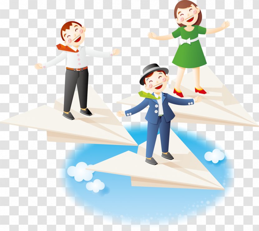 Airplane Cartoon Illustration - Child - Happy Person Plane Transparent PNG