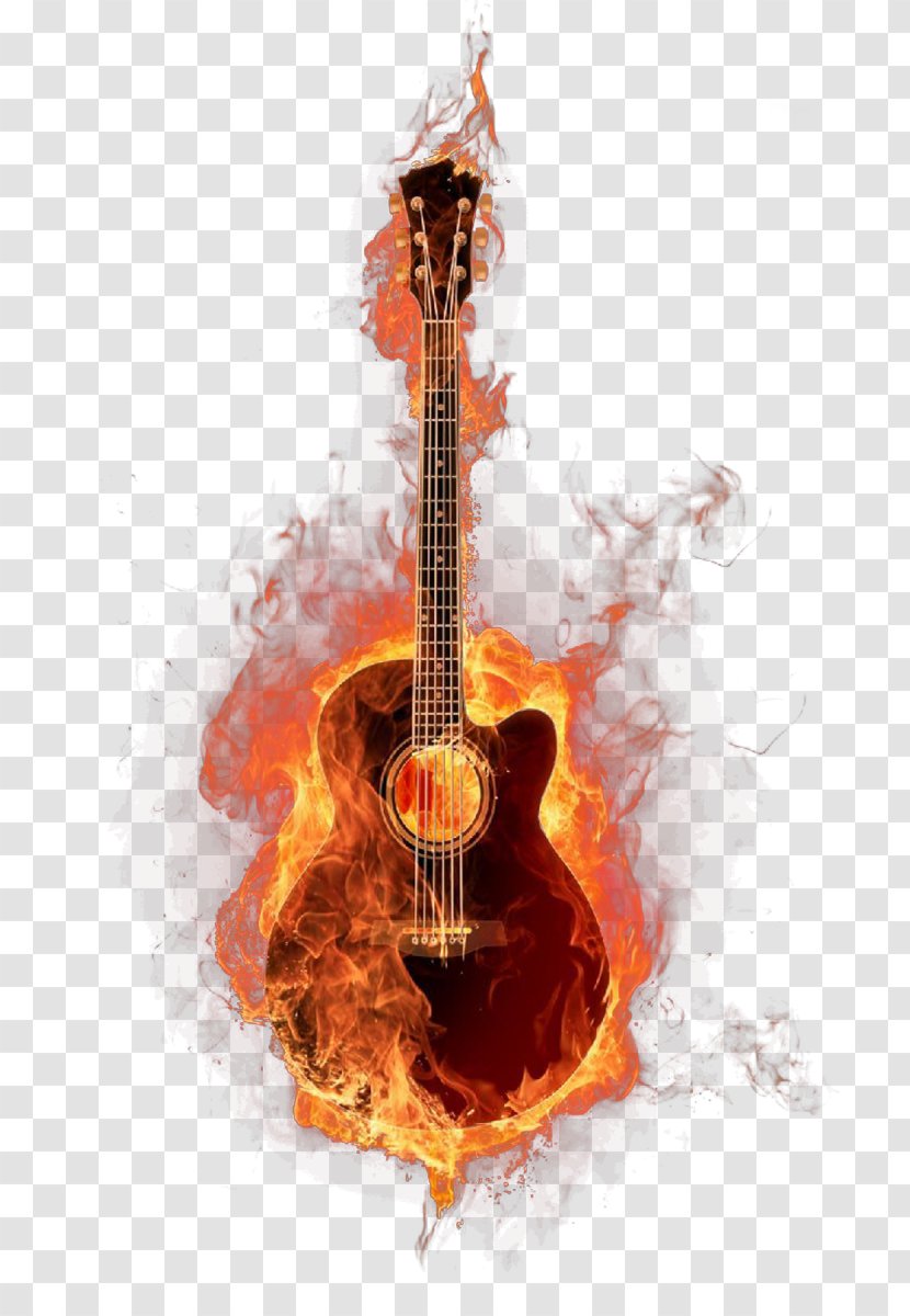 Acoustic Guitar Fire Clip Art - Heart Transparent PNG