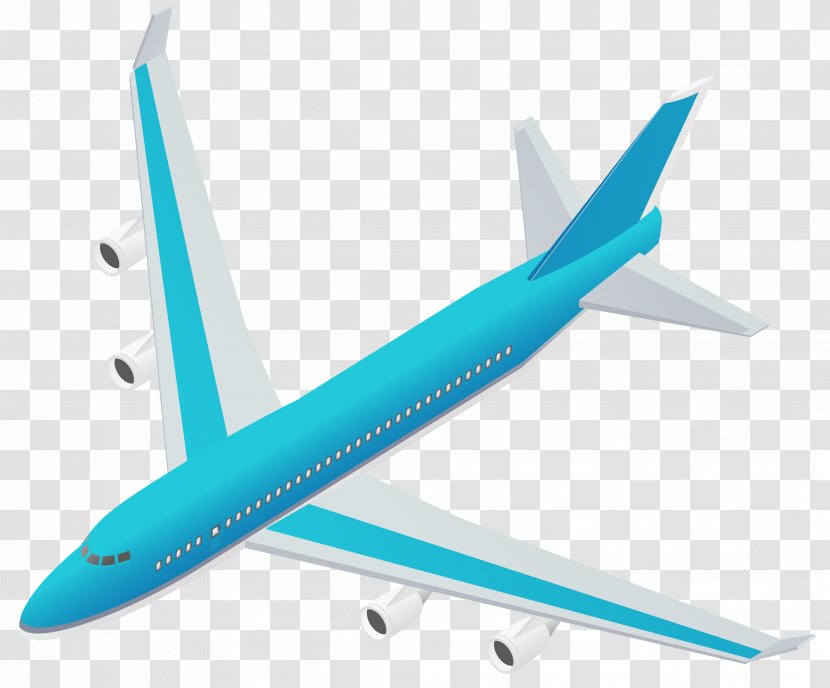 Airplane Clip Art - Boeing 767 - Blue Transparent Vector Clipart Transparent PNG