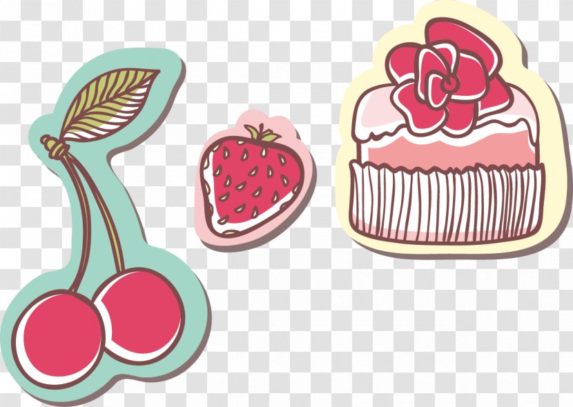 Ice Cream Cake Bakery Birthday - Strawberry Cherry Transparent PNG