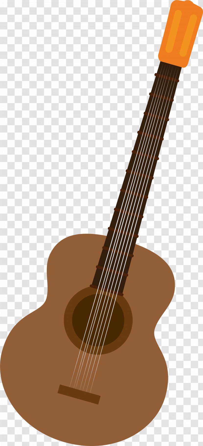 Tiple Ukulele Acoustic Guitar Bass Cuatro - Silhouette - Orange Simple Transparent PNG