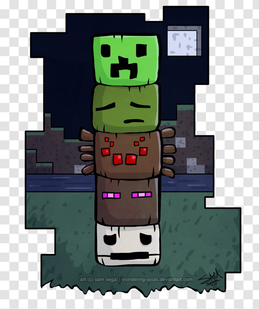 Minecraft Video Game Totem Pole Mob - Enderman Transparent PNG