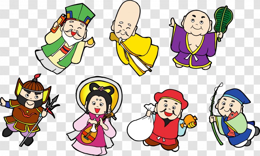 Illustration Seven Lucky Gods Clip Art Copyright-free Fukurokuju - Cronus Symbol God Transparent PNG