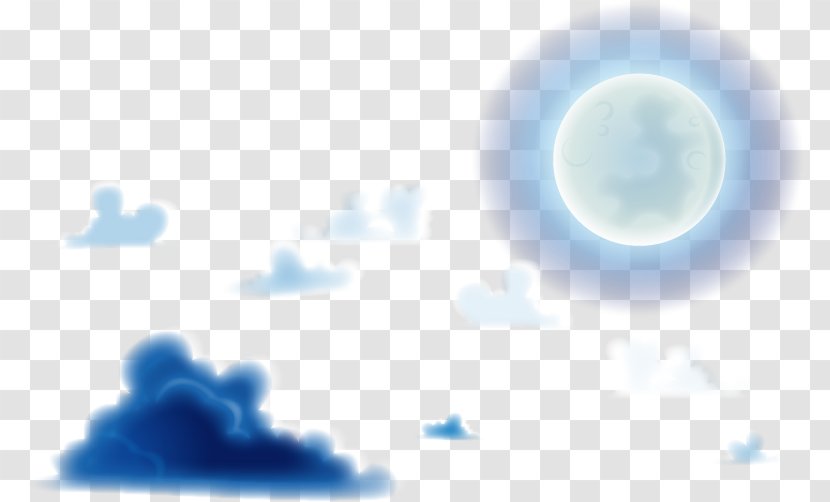 Vector Night Clouds And Moon - Pattern - Daytime Transparent PNG