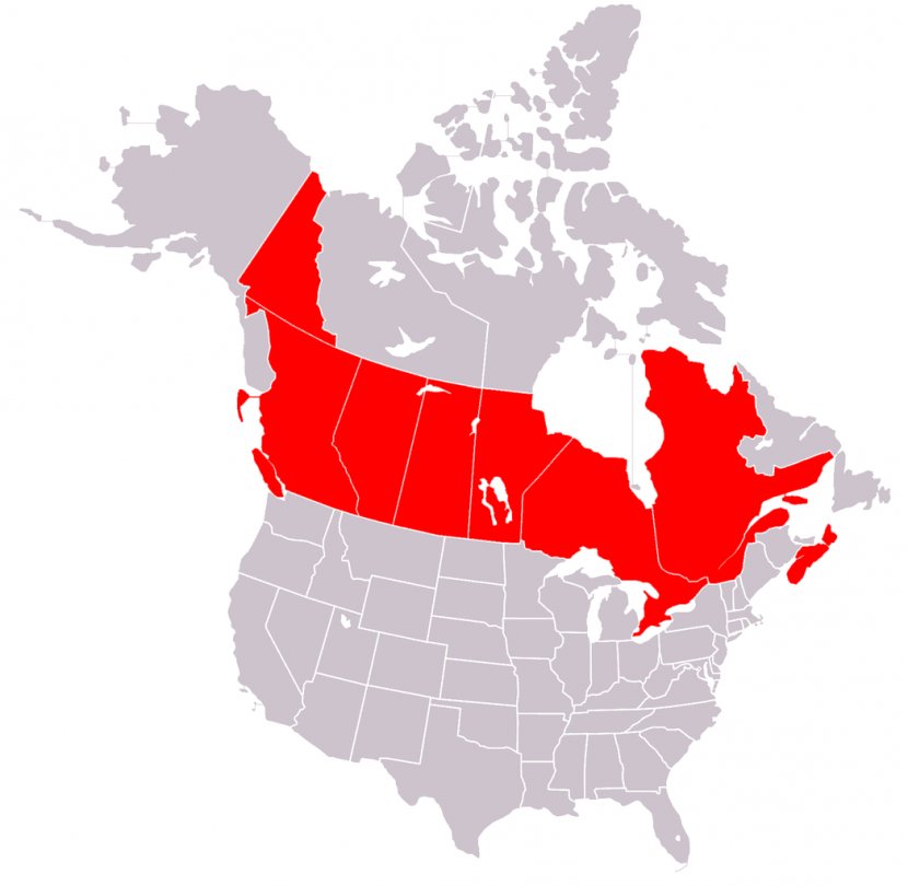 Canada United States Blank Map Transparent PNG