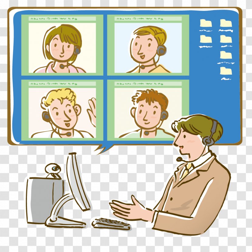 Drawing Stock Illustration - Boy - Work Videoconferencing Transparent PNG