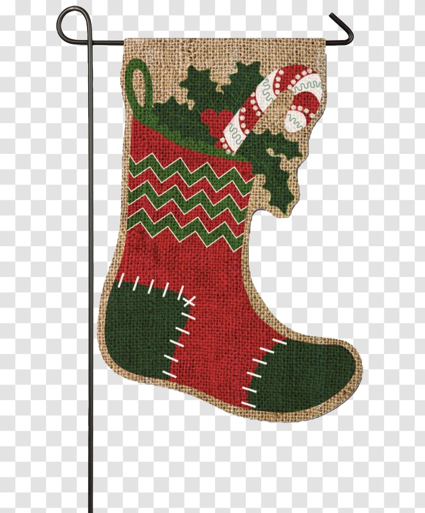 Christmas Stockings Santa Claus Day Candy Cane Ornament - Stocking - Sino Transparent PNG