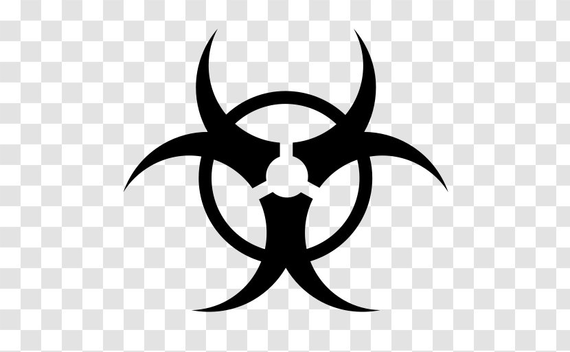 Biological Hazard Symbol Clip Art - Monochrome - Hazardous Transparent PNG