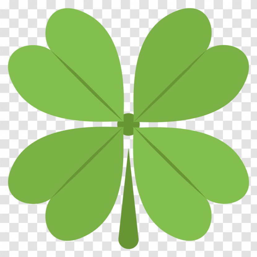 Emoji Four-leaf Clover Text Messaging Sticker SMS - Oxalis Tetraphylla - Four Leaf Transparent PNG