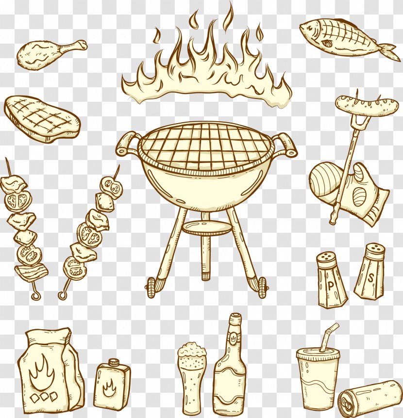 Barbecue Adobe Illustrator - Hand-drawn Elements Party Transparent PNG