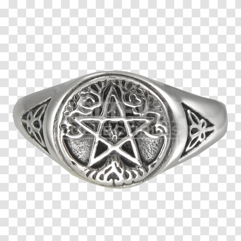 Ring Silver Wicca Pentagram Pentacle - Celtic Polytheism Transparent PNG