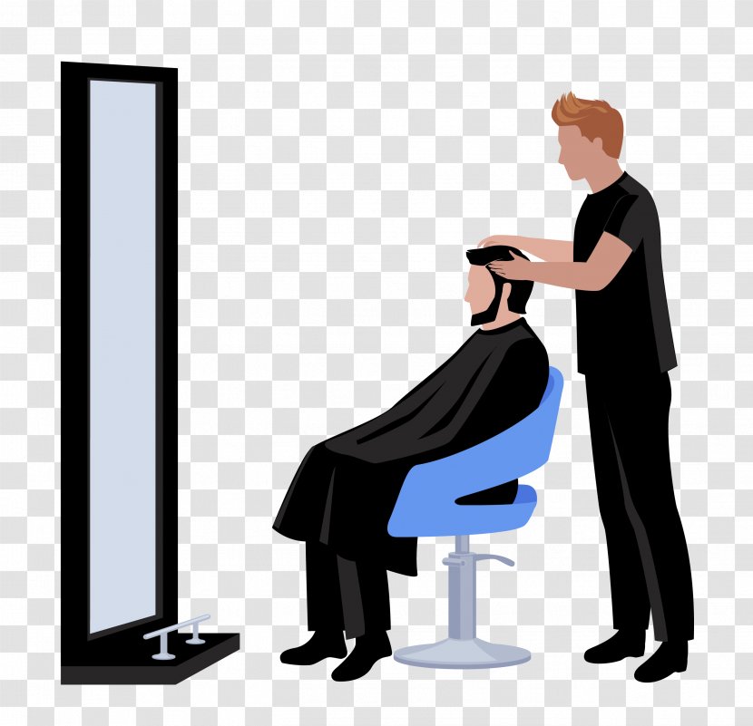 Beauty Parlour Euclidean Vector Hairdresser Hairstyle - Human Behavior - Men's Haircut Transparent PNG