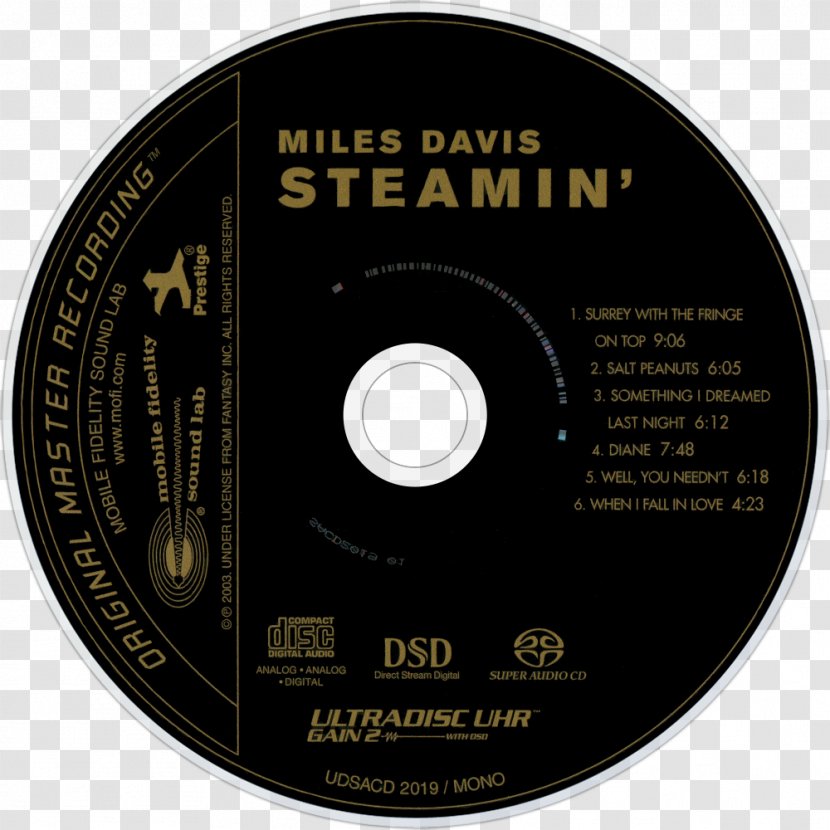 Compact Disc Steamin' With The Miles Davis Quintet Mobile Fidelity Sound Lab Super Audio CD - Brand Transparent PNG