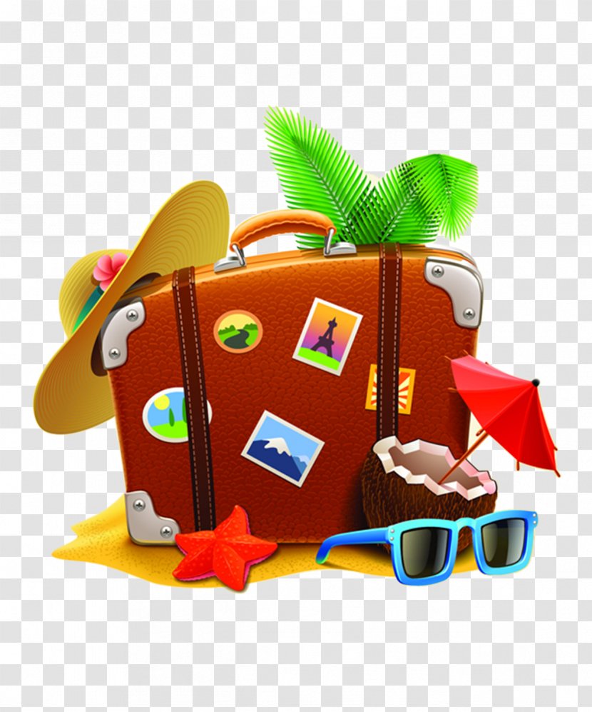 Vacation Travel Royalty-free Suitcase - Play - A Hat On The Trunk Transparent PNG