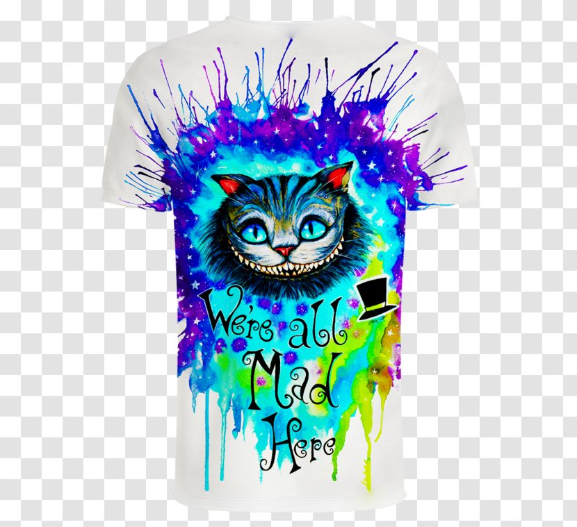 T-shirt Painting Cheshire Cat Hoodie - Sleeve Transparent PNG