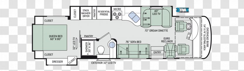 Thor Motor Coach Floor Plan Motorhome The Palazzo Campervans - Class Of 2018 Transparent PNG