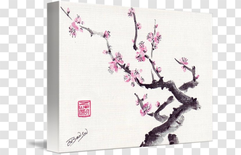 Cherry Blossom Gallery Wrap Canvas Petal - Plum Transparent PNG