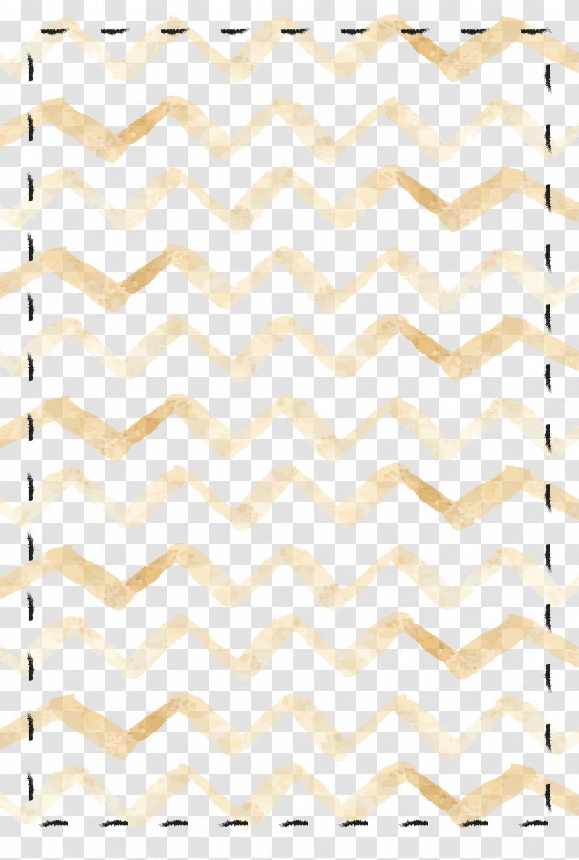 Watercolor Painting Paper - Gold Wave Polyline Background Dotted Line Border Transparent PNG