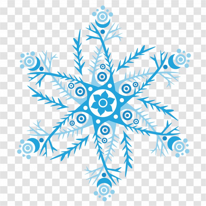 Snowflake Euclidean Vector Blue - Koch - Large Poster Design HD Transparent PNG
