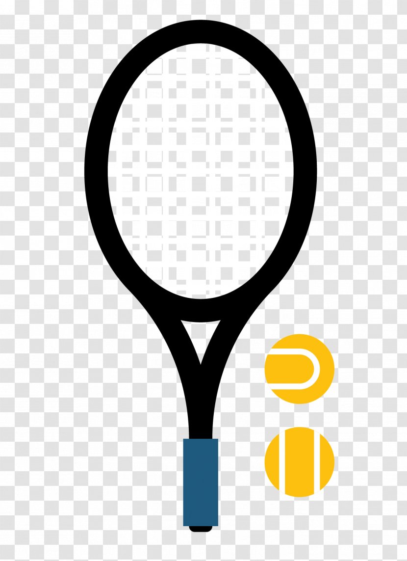 Rakieta Tenisowa Racket Tennis - Yellow - Vector Black Transparent PNG