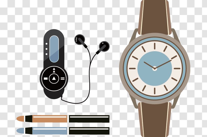 Watch - Mp3 Player - Pedometer Watches Headphones Transparent PNG
