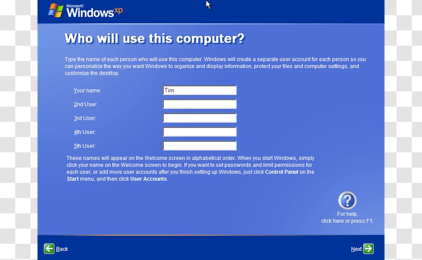 Windows XP Installation Computer Microsoft - Embedded Standard Transparent PNG