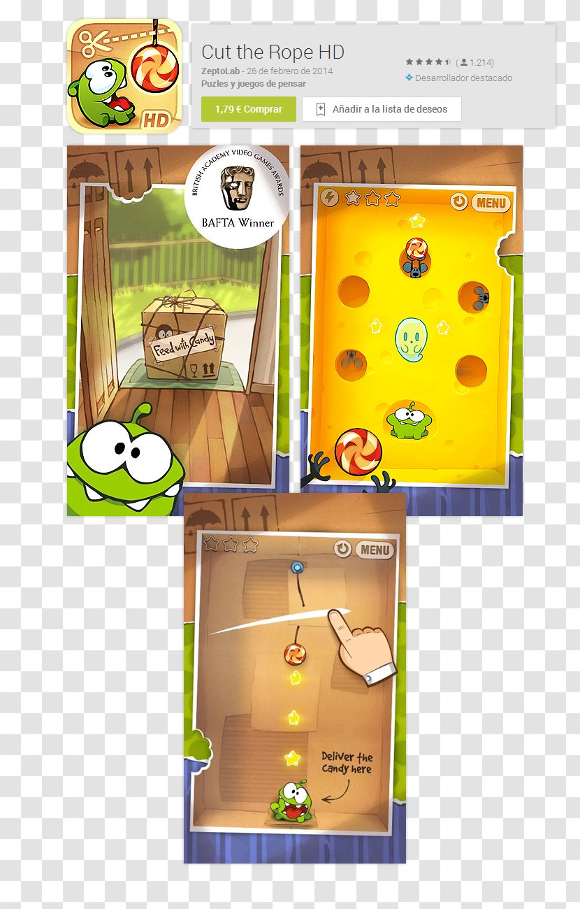 Video Game Android - Cut My Rope Transparent PNG
