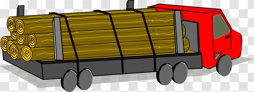 Pickup Truck Logging Lumberjack Clip Art - Yellow - Vector Transparent PNG