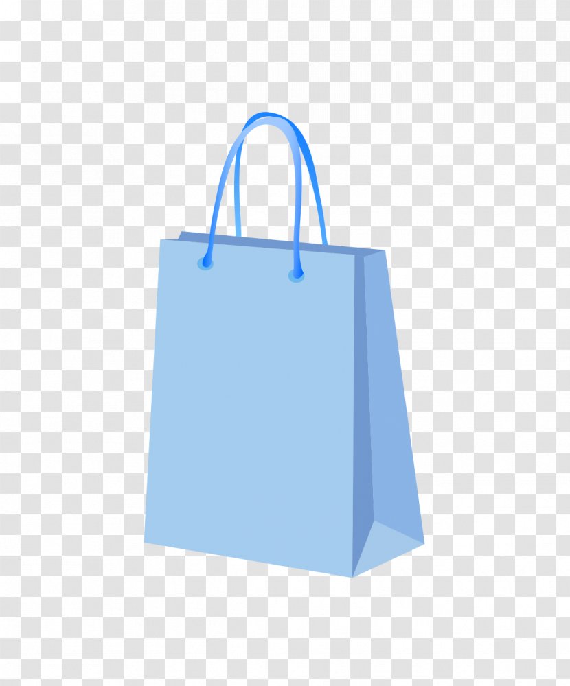 Paper Blue Shopping Bag - Vector Flat Transparent PNG