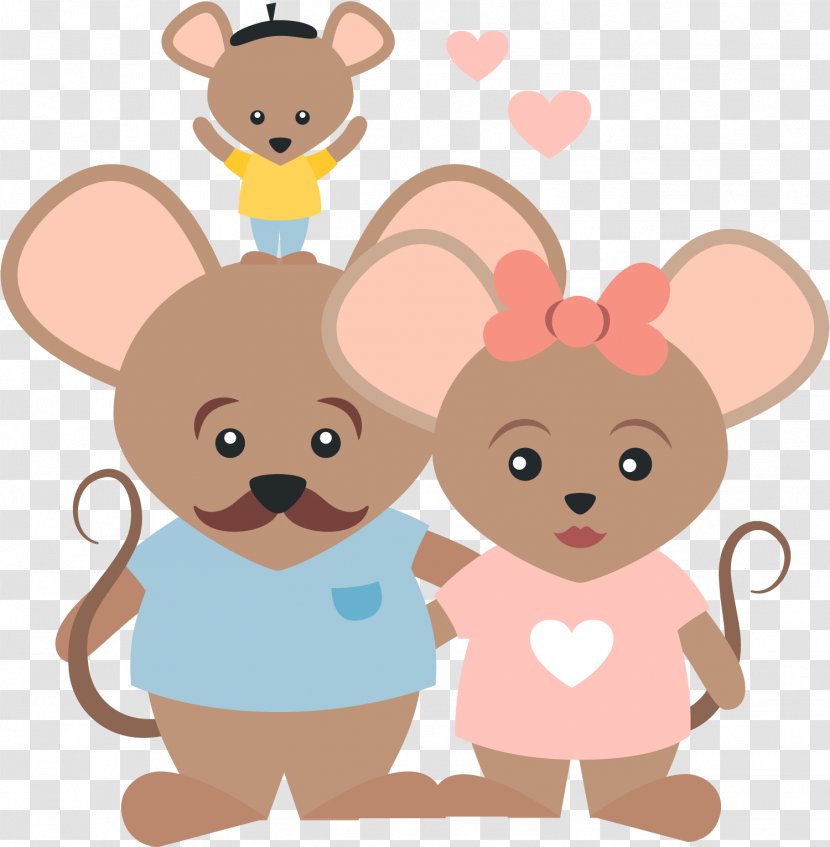 Computer Mouse Family Download Euclidean Vector - Cartoon Transparent PNG