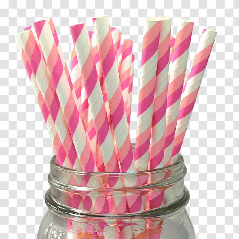 Drinking Straw Paper Bag Plastic - Pink Transparent PNG