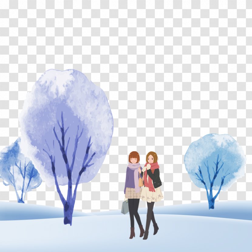 Winter Wallpaper - Blue - Activities Decorative Elements Transparent PNG