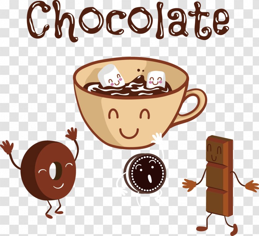 Hot Chocolate White Cartoon - Caffeine - Vector Hand-painted Products Transparent PNG