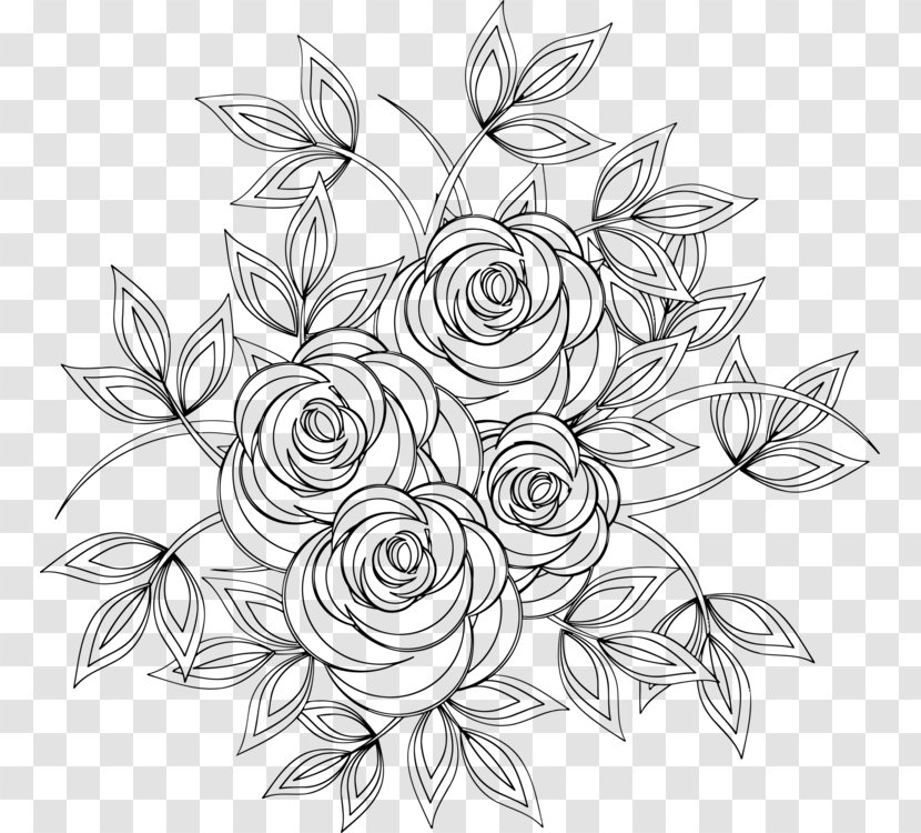 Line Art Drawing Coloring Book - Cut Flowers Transparent PNG