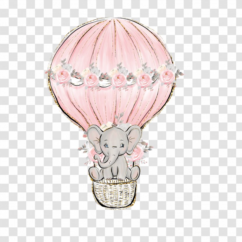Baby Elephant Cartoon - Drawing - Parachute Incandescent Light Bulb Transparent PNG