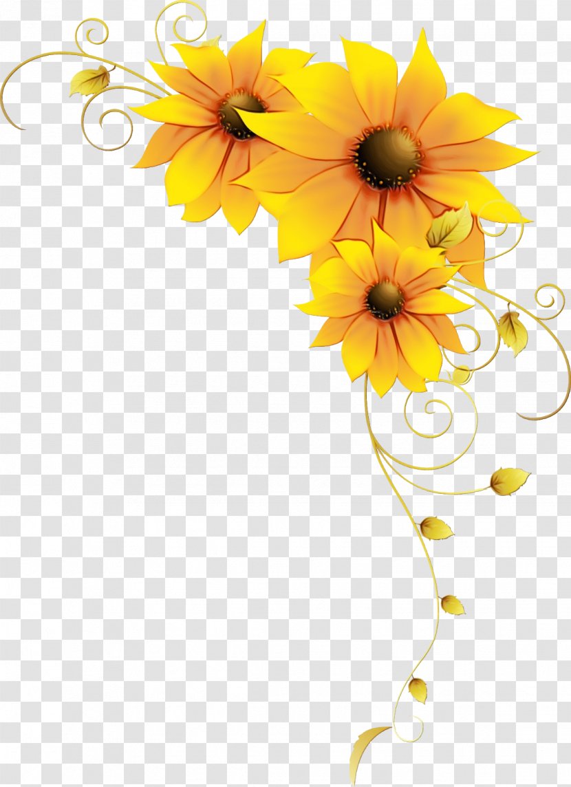 Sunflower - Orange - Cut Flowers Petal Transparent PNG