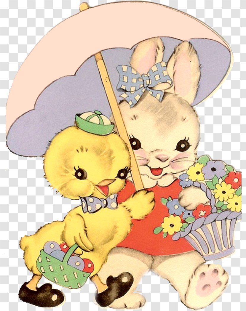 Easter Bunny Postcard Egg - Tree Transparent PNG