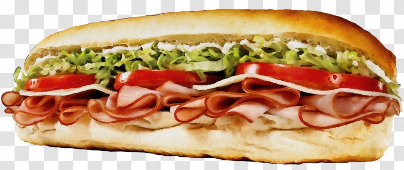 Food Cuisine Dish Fast Submarine Sandwich - Ham And Cheese - Junk Baked Goods Transparent PNG