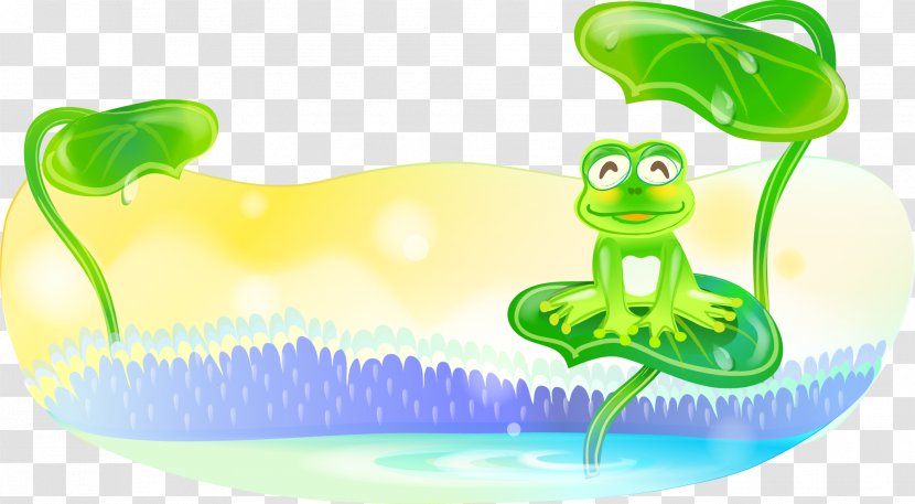 Cartoon Clip Art - Tree Frog - Lotus Leaf Element Vector Diagram Transparent PNG