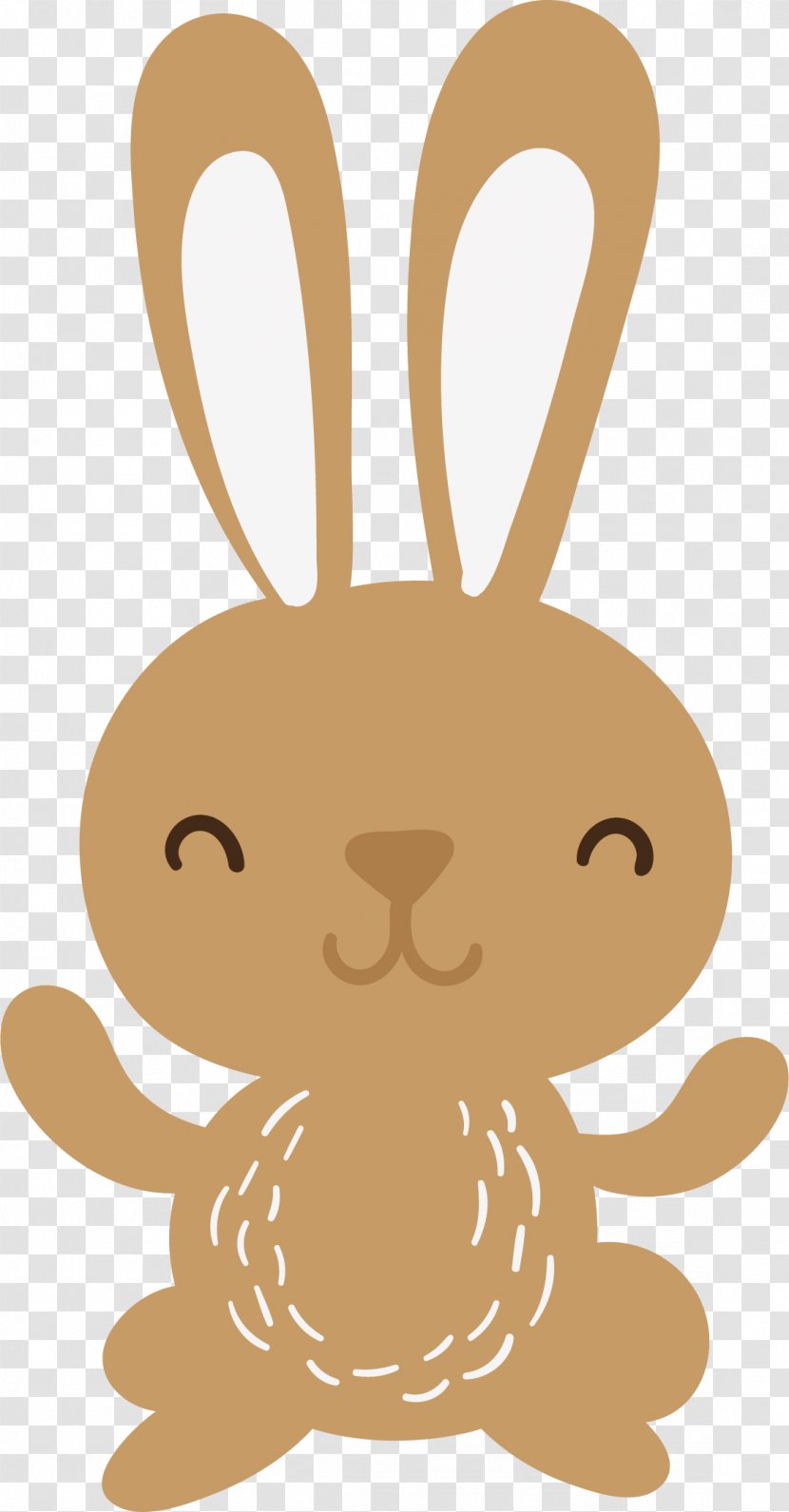 Rabbit Hare Clip Art - Red - Brown Vector Transparent PNG