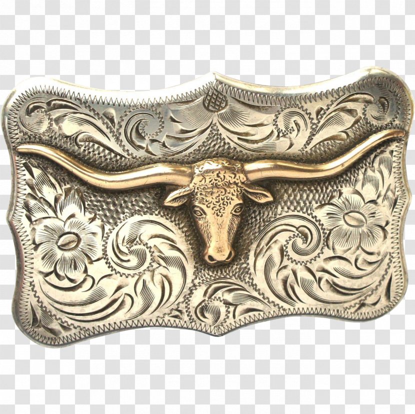 Texas Longhorn Belt Buckles Silver - Cowboy Transparent PNG