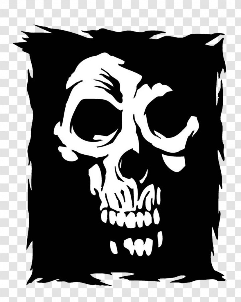 Skull U9ab7u9ac5 Logo - White Black Frame Transparent PNG