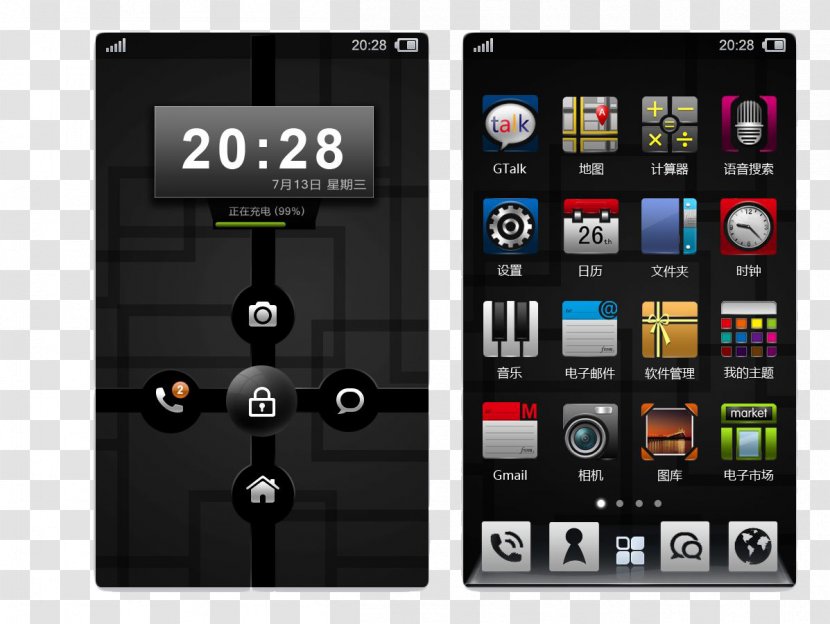 Feature Phone Smartphone Mobile - Lock Screen - Button Release Interface Transparent PNG