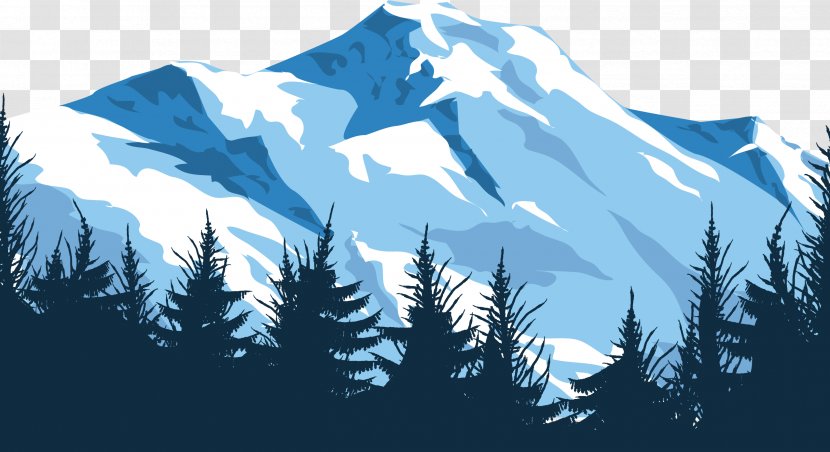 Mount Everest Mountain Euclidean Vector Illustration - Tree - Forest Snow Transparent PNG