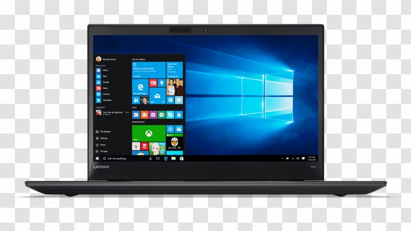 Laptop Kaby Lake Intel Lenovo ThinkPad T570 - Screen Transparent PNG