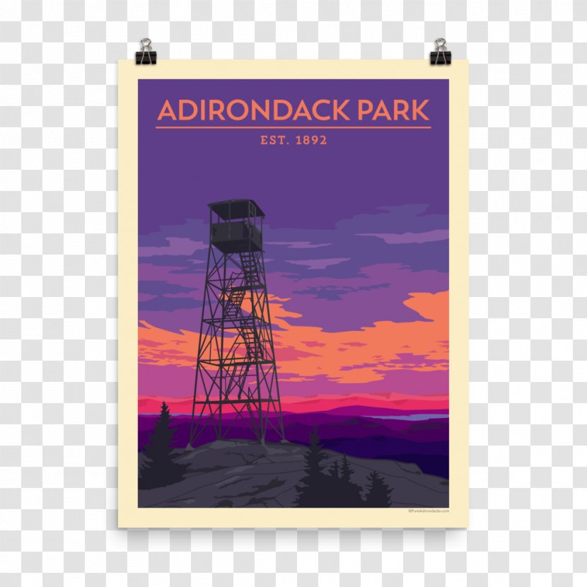 Adirondack Park High Peaks Poster Paper Advertising - Vintage Transparent PNG